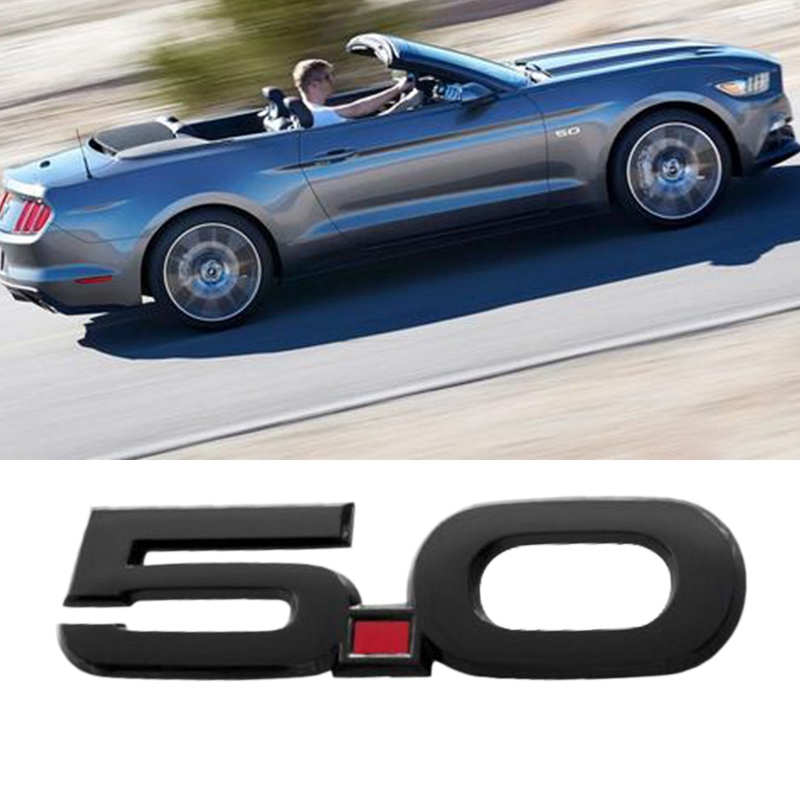 1 cặp cho Ford Mustang GT 5.0 2015-2020 Biểu tượng bên chắn bùn 5,5 inch màu đen