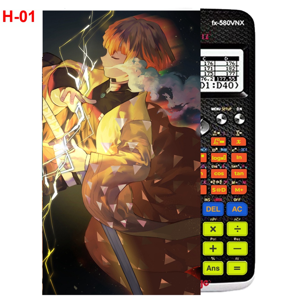 Miếng dán máy tính casio fx570, fx580.... Agatsuma Zenitsu anime Kimetsu no yaiba