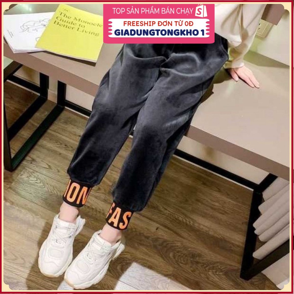 Quần nhung lót lông dày đẹp cho béGIADUNGTONGKHO1Quần Mỏng Dáng Rộng Phong Cách Hàn Quốc Thời Trang Xuân Thu Mới