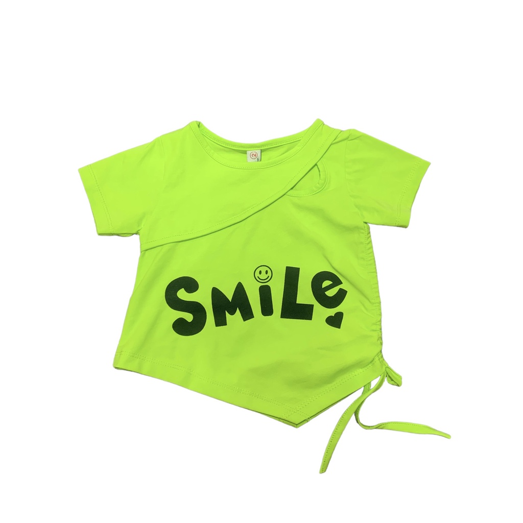 Áo thun xanh chuối chữ Smile