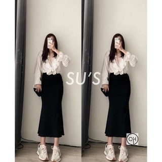 Chân váy đuôi cá chất umi co giãn