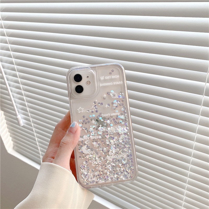 Ốp Điện Thoại Tpu Kim Cương Chảy Đầy Sao Lấp Lánh Cho iPhone 14 13 12 11 Pro Max XR X XS