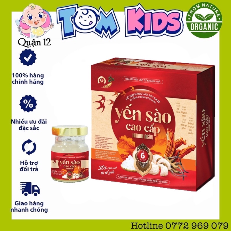 Date 2024 Hộp 6 Lọ Yến xào Đông Trùng hạ Thảo Cao Cấp Khánh Ngân Cho Người Lớn
