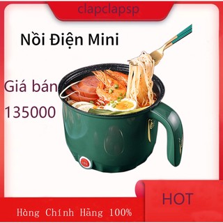 Nồi lẩu mini điện đa năng kèm hấp, rán,chiên nồi lẩu điện mini, nấu mì 2 tầng kèm giá hấp đa năng nướng, luộc, chiên chố