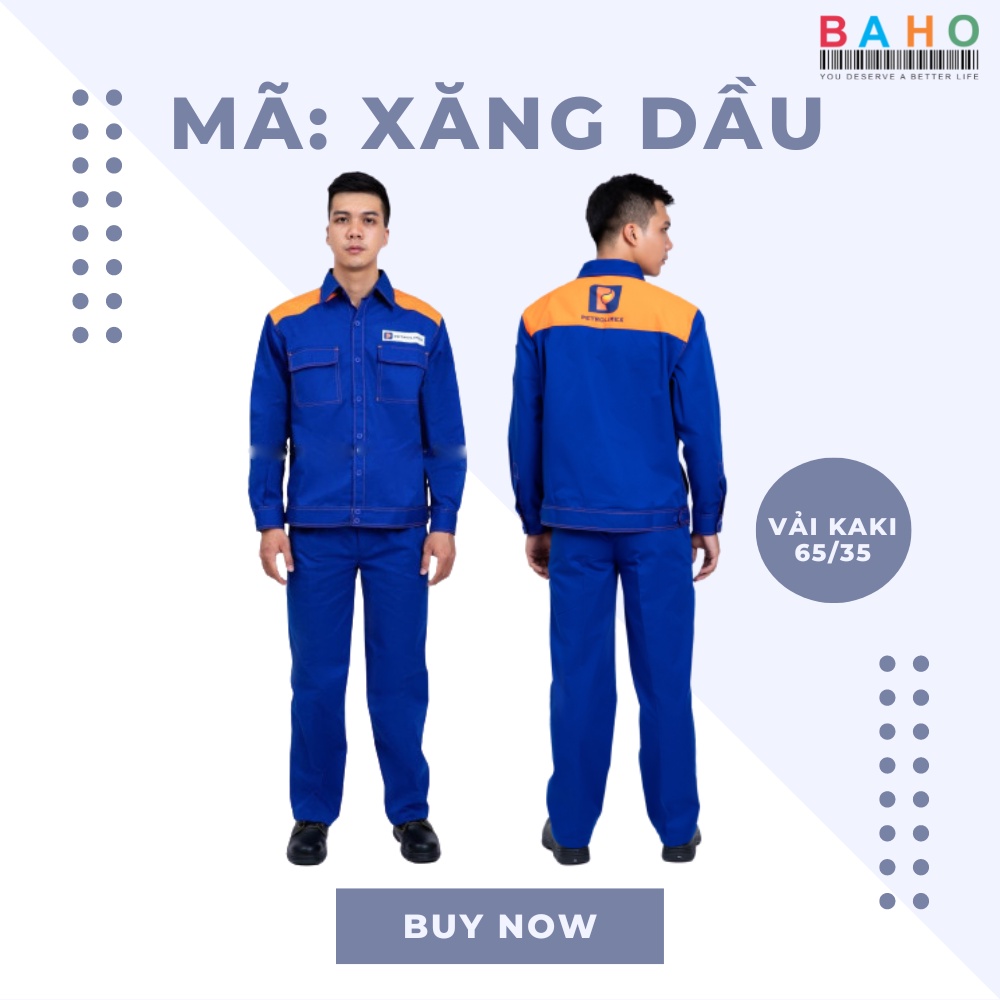 BỘ QUẦN ÁO BẢO HỘ NHÂN VIÊN CÂY XĂNG + DẦU KHÍ NGÀNH THEO TIÊU CHUẨN + VẢI DÀY DẶN GIÁ CỰC ƯU ĐÃI