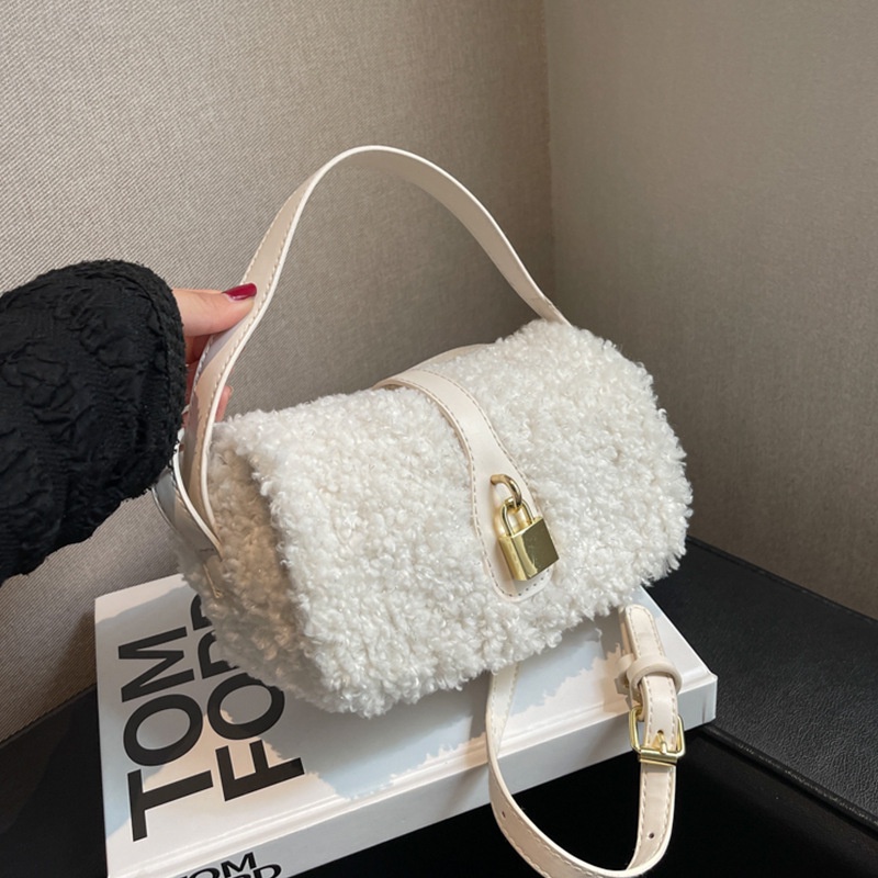 Túi Xách JASMIN NOIR Đeo Chéo Có Khóa Lông Thời Trang Mùa Đông 2022 Mới Cho Nữ