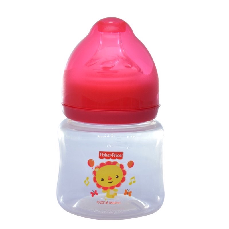 Bình sữa cổ rộng 125ml núm silicone mềm Fisher Price upass