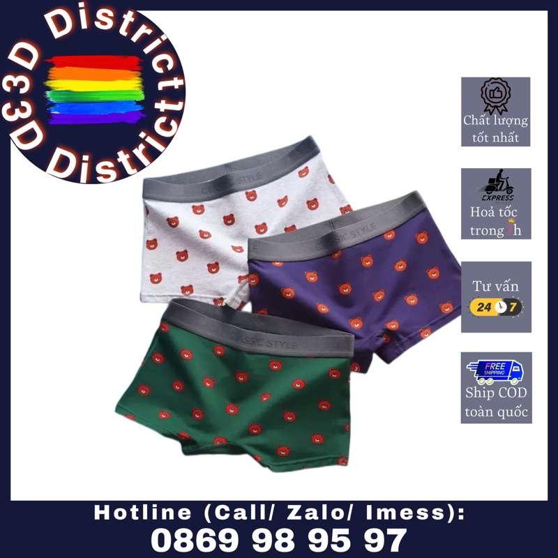 Quần boxer, quần sịp đùi, quần lót váy cho nữ/ tomboy hoạt hình mặt gấu