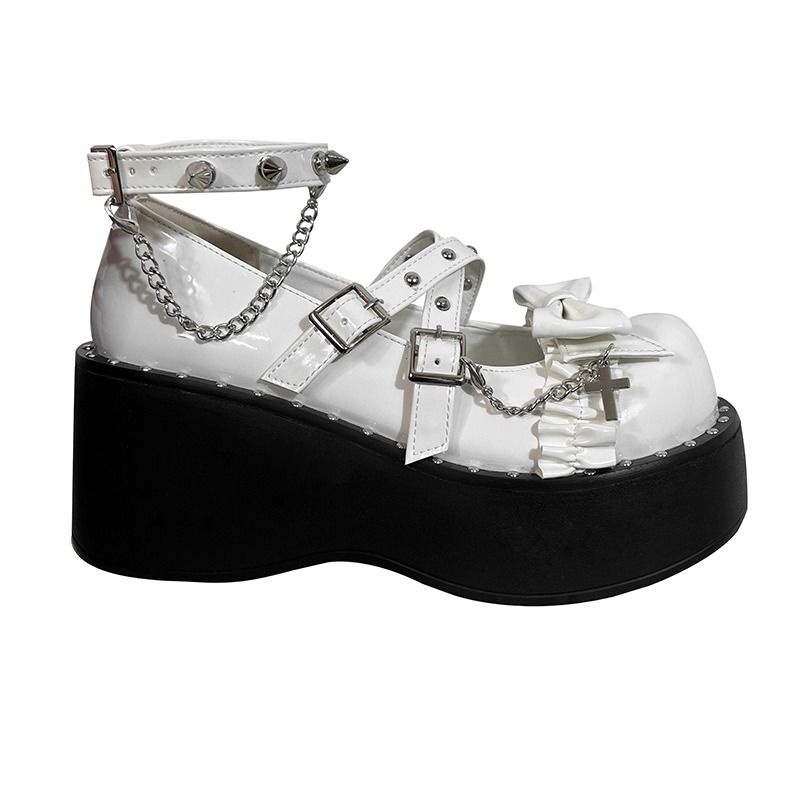 Giày Da Đế Xuồng 2Yk Kiểu Lolita Gothic Dễ Thương