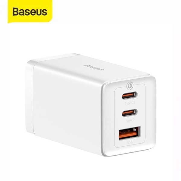 Bộ Sạc Nhanh kèm Cáp C to C Baseus GaN5 Pro Quick Charger 65W( Type Cx2 + USB , PD3.0/ PPS/ QC4.0/ SCP/ FCP )