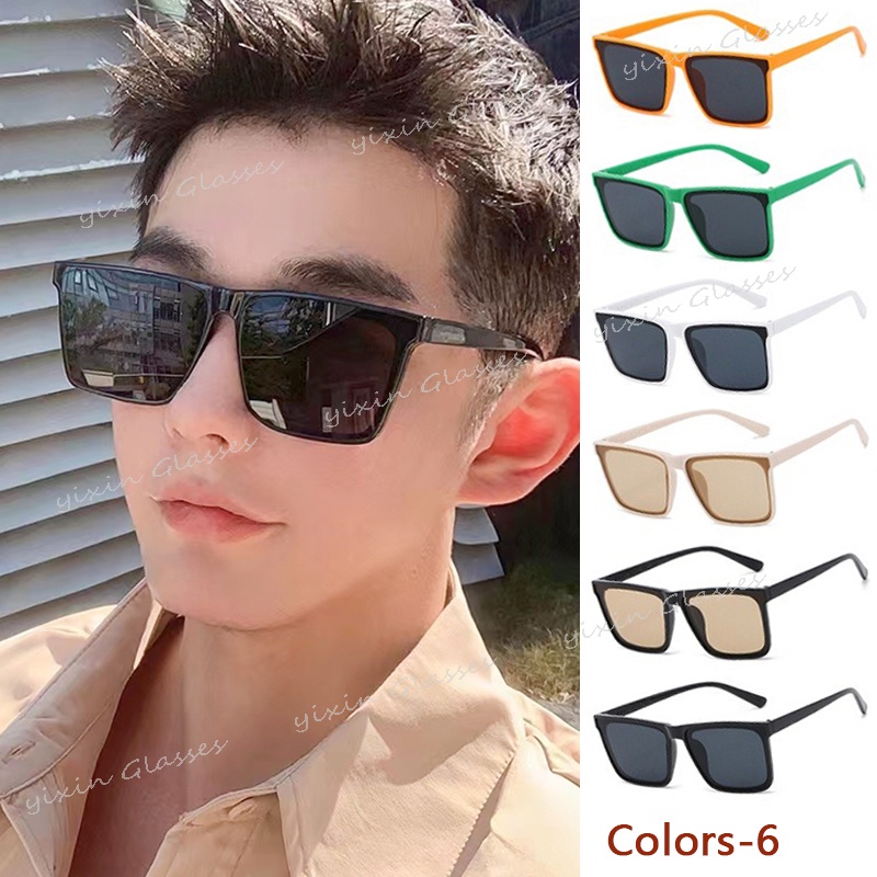 Kính Mát Gọng Vuông Chống Tia UV Phong Cách Hàn Quốc Cho Nam Và Nữ