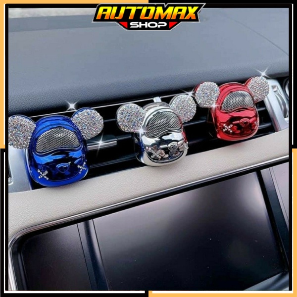 Nước hoa, sáp thơm cài cửa gió điều hoà ô tô, Nước Hoa Sáp Thơm Hình Gấu Cooldog Đính Đá Khuếch Tán Hương Thơm