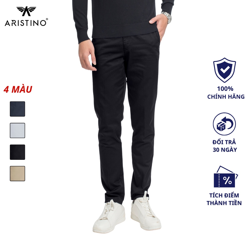 Quần kaki nam ARISTINO dáng Slim Fit ôm, thiết kế chỉn chu, lịch lãm, chất liệu CVC cao cấp - AKKR08