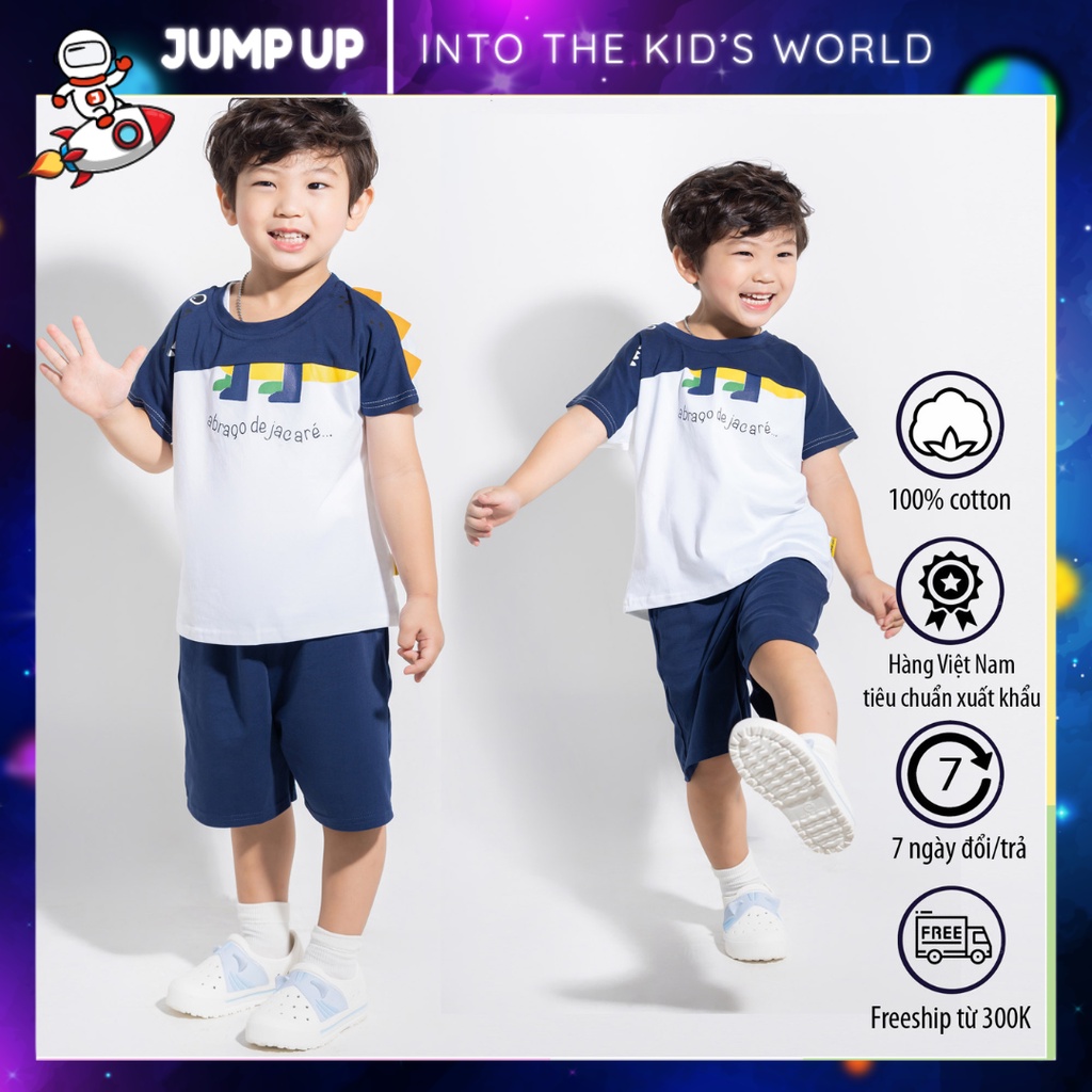 Bộ Thun Cá Sấu Bé Trai, Bộ Quần Áo Cotton Họa Tiết Cá Sấu Siêu Cute, Mềm Mịn Đáng Yêu Cho Bé Trai - Jump Up