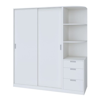 WINDY, Tủ quần áo cửa lùa bằng gỗ công nghiệp cao cấp WAR_055, 180x60x200cm, sản xuất
