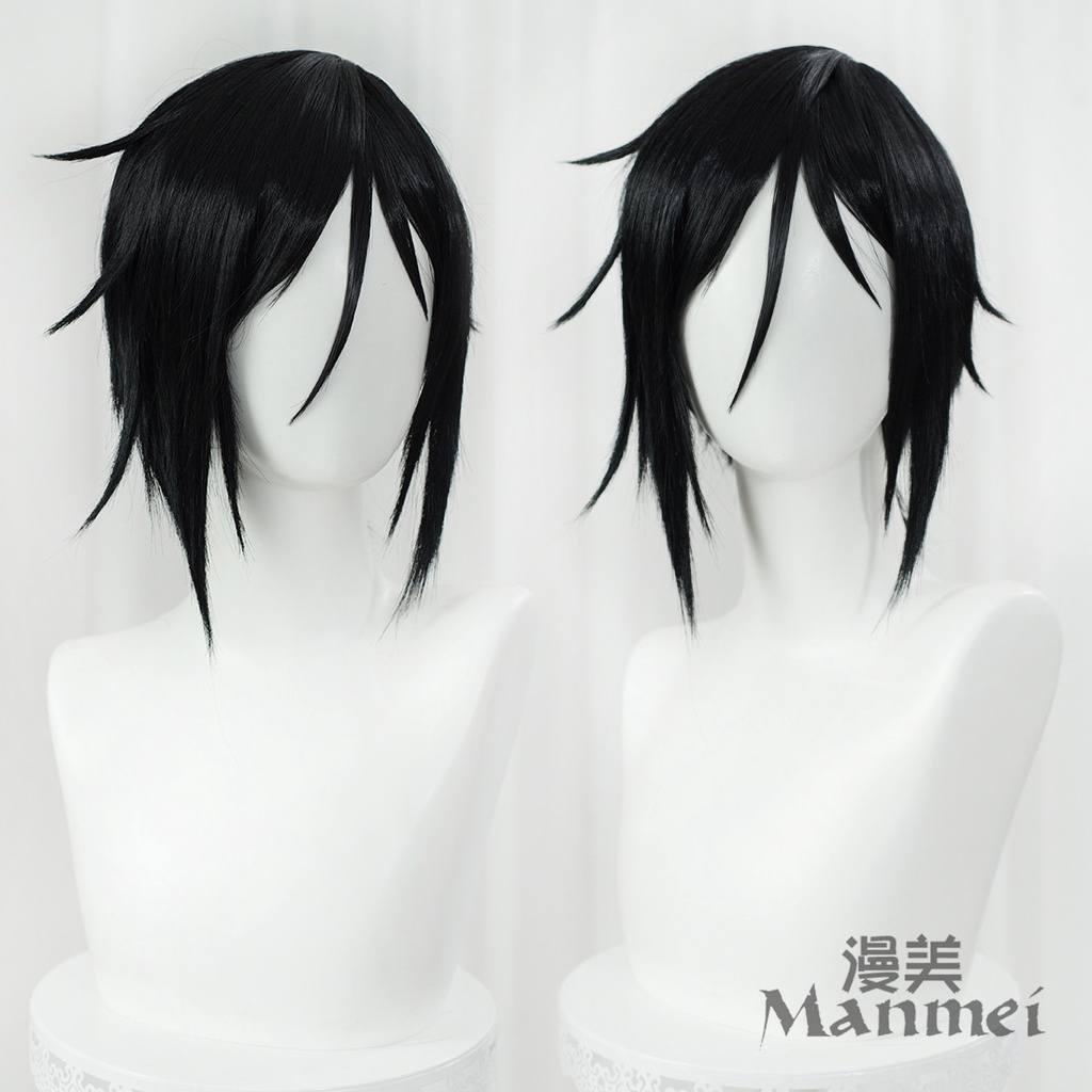 Tóc Giả Ngắn 35cm Màu Đen Hóa Trang Nhân Vật Sebastian Michaelis Trong Hắc Quản Gia