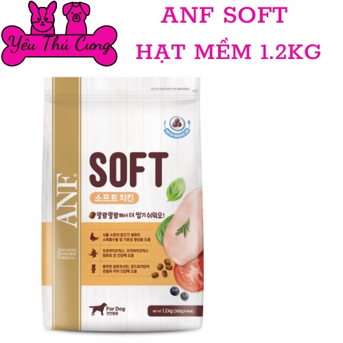 Thức ăn hạt mềm cho chó mọi lứa tuổi ANF SOFT 1.2kg cá hồi và gà YÊU THÚ CƯNG 7041