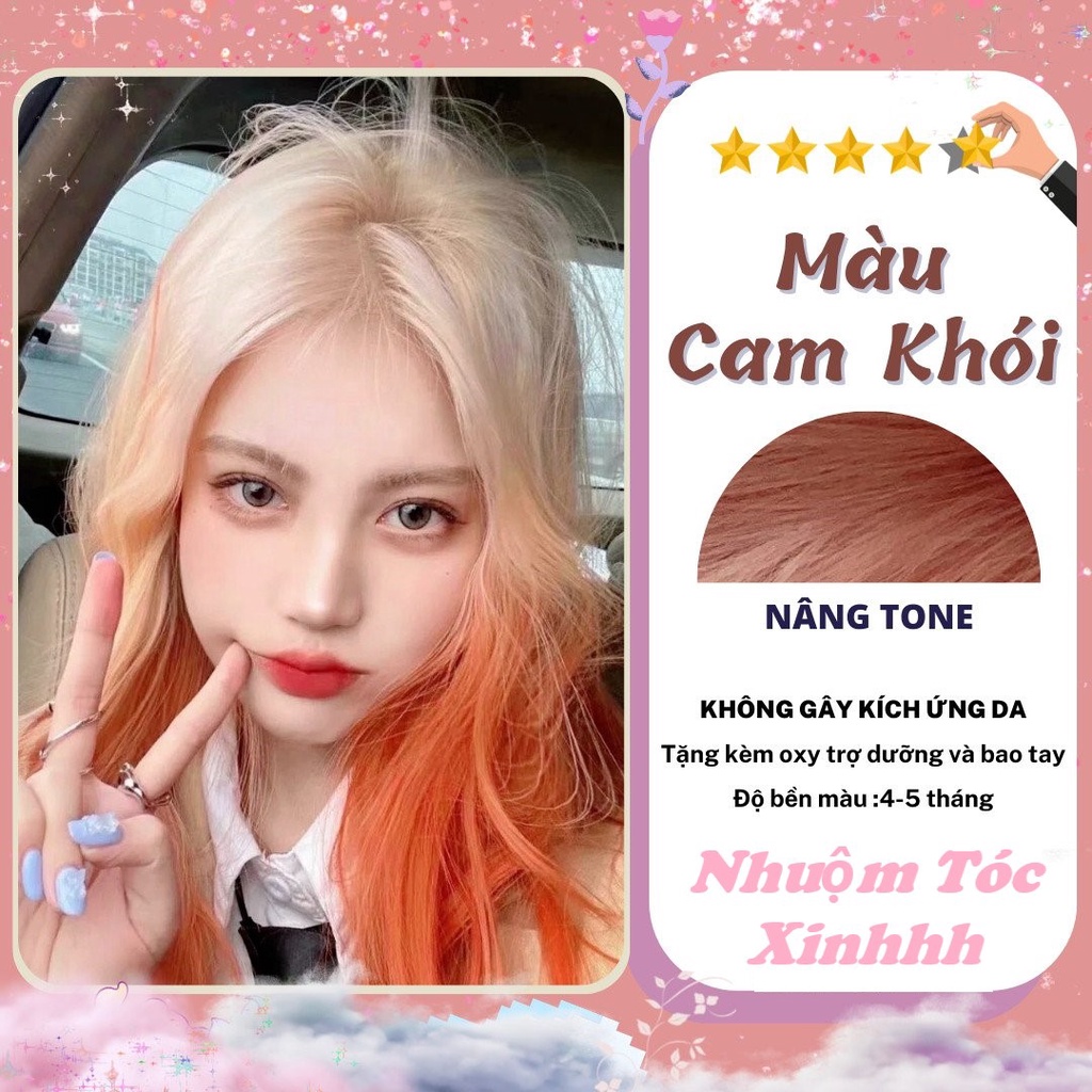 Thuốc Nhuộm Tóc Màu Cam Khói Cần Tẩy Level 9 | sáng da nâng tone cần tẩy