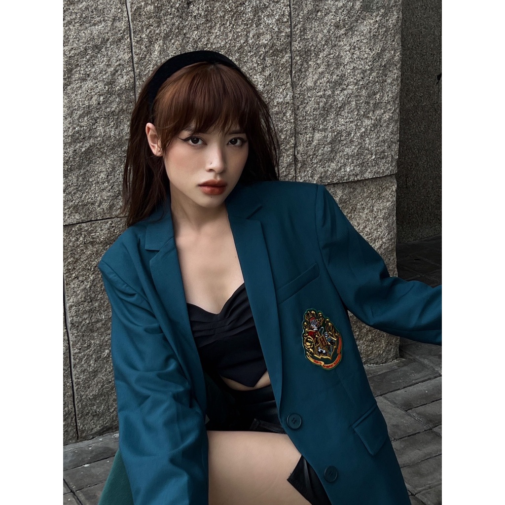 Áo Blazer BOO Unisex Dáng Regular Thêu Logo Harry Potter BZL