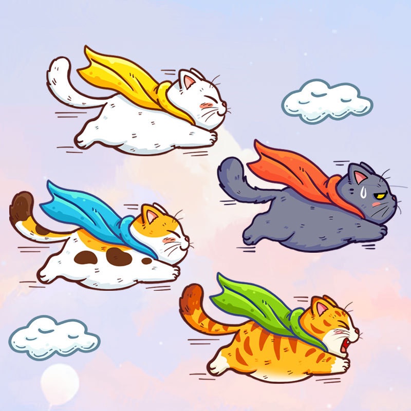 Miếng Dán Trang Trí Xe Hơi Hình Mèo Hoạt Hình Dễ Thương Bằng PVC Chống Thấm Nước