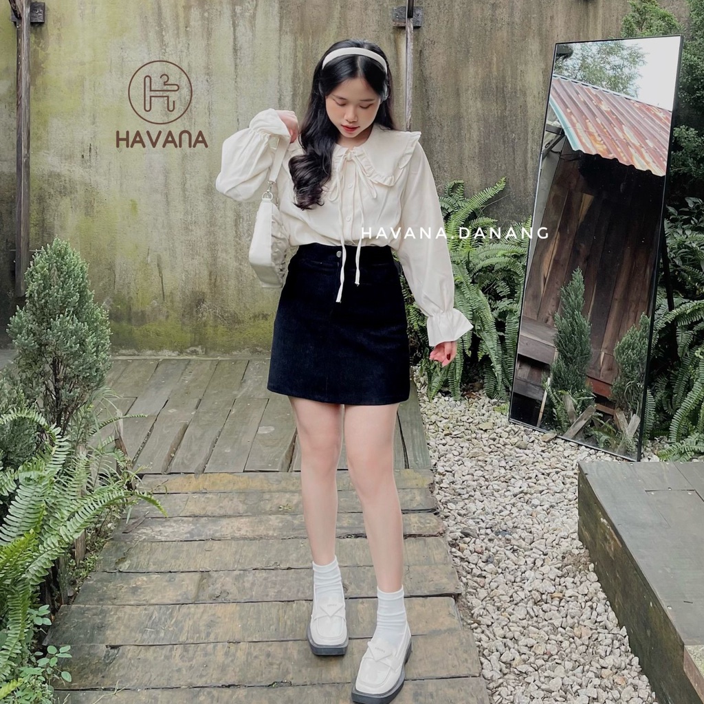 Áo sơ mi nhung bèo trơn buộc dây cùng màu mới, áo kiểu tay bèo hai màu freesize AE363