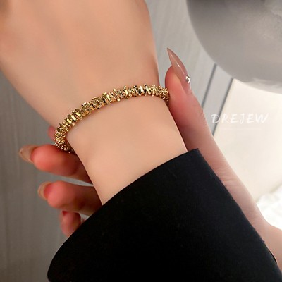 DREJEW Vòng Đeo Tay Kim Loại Dạng Mở Hình Học Phong Cách Hàn Quốc Độc Đáo Điều Chỉnh Được Thiết Kế Lớp Học