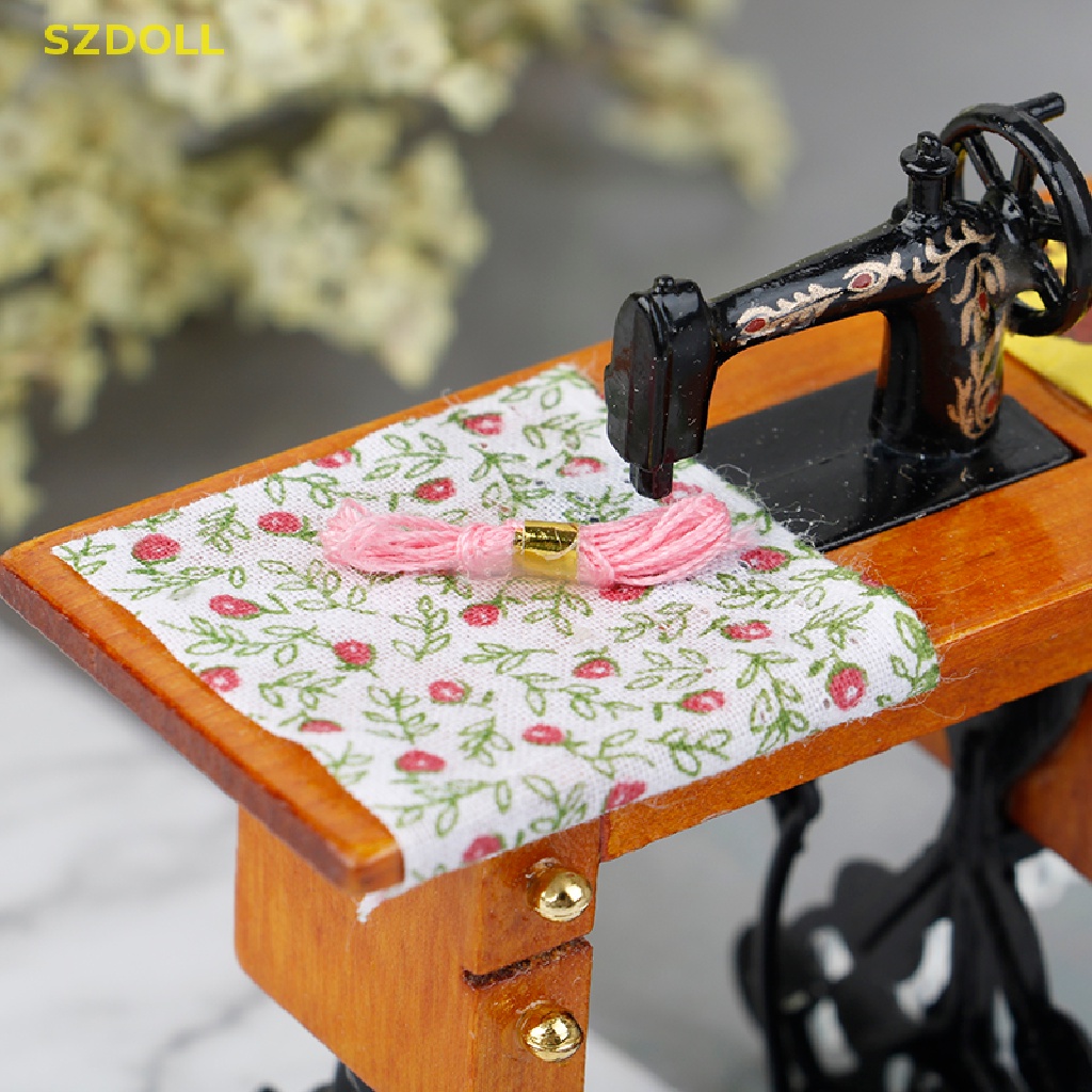 Máy May Mini Phong Cách Vintage Tỉ Lệ 1 / 12 Trang Trí Nhà Búp Bê