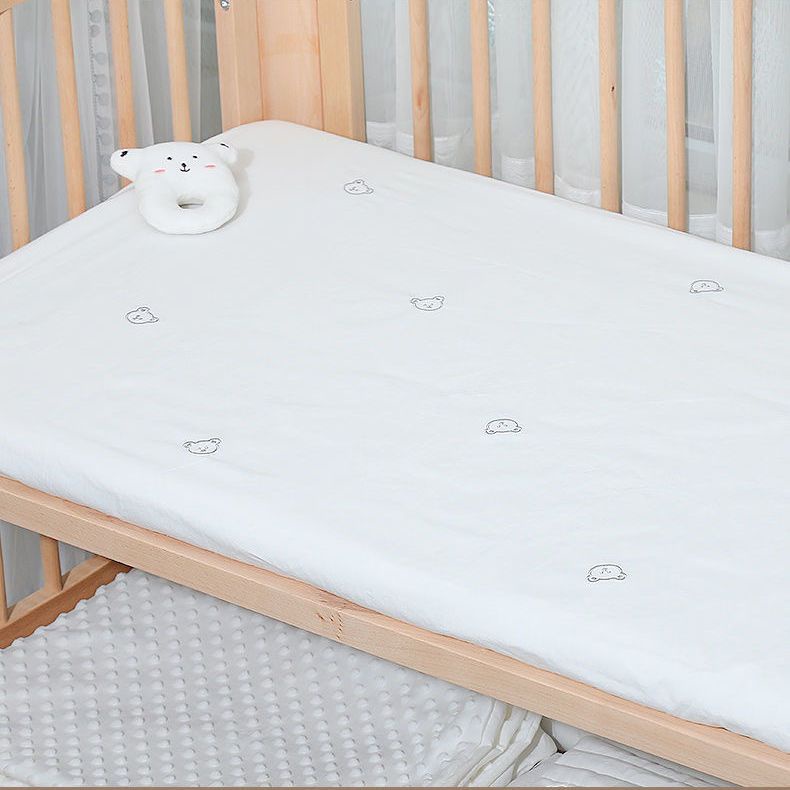 Crib Fitted Sheet Class a Pure Cotton Bed Sheets Embroided Bed Sheet Children's Stitching Bed Spring