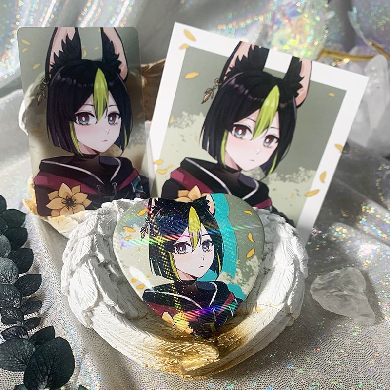 Genshin Doujin Merch huy hiệu tình yêu thẻ trong suốt thẻ vuông bộ đồ ba mảnh