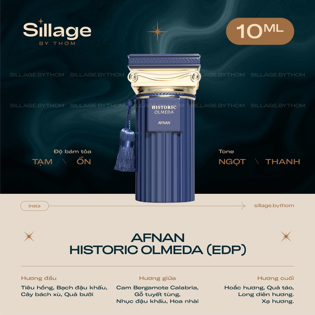 AFNAN HISTORIC OLMEDA EDP | Mẫu thử nước hoa nam