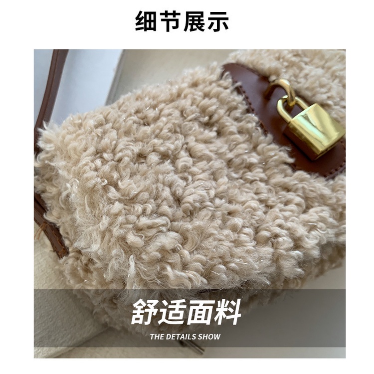 Túi Xách JASMIN NOIR Đeo Chéo Có Khóa Lông Thời Trang Mùa Đông 2022 Mới Cho Nữ