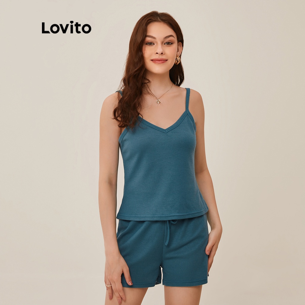 Lovito Bộ Đồ Ngủ Pijama Cơ Bản Dây Rút Màu Trơn L20D437