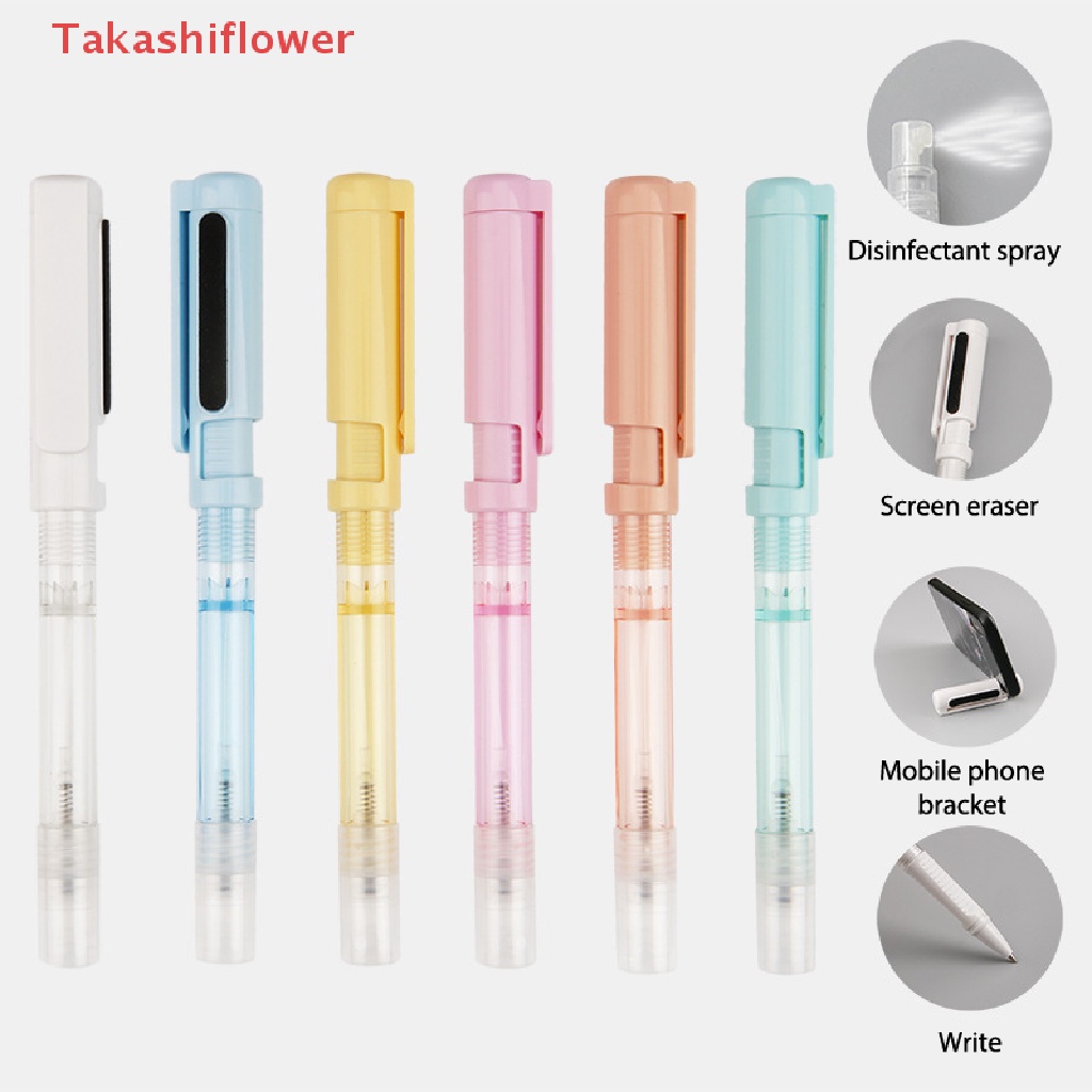 (Takashiflower) Bút Bi Nhiều Màu Sắc Khử Trùng Bằng Nhựa Dùng Khi Đi Du Lịch