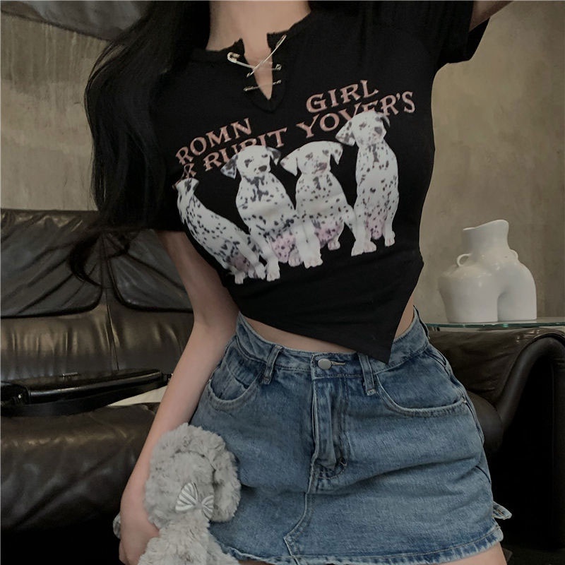 Áo croptop XINLANYASHE tay ngắn phối dây rút phong cách Hàn Quốc thời trang quyến rũ cho nữ