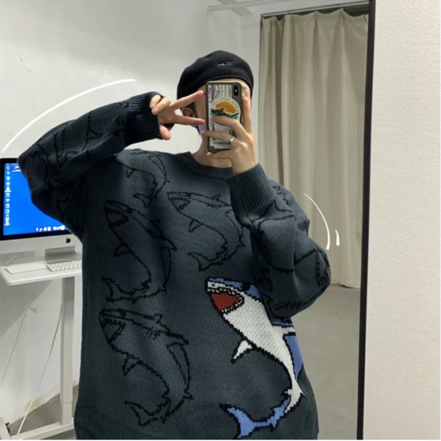 Áo Sweater Cổ Tròn Dáng Rộng Phong Cách Hàn Quốc Thời Trang Thu Đông Dành Cho Nam