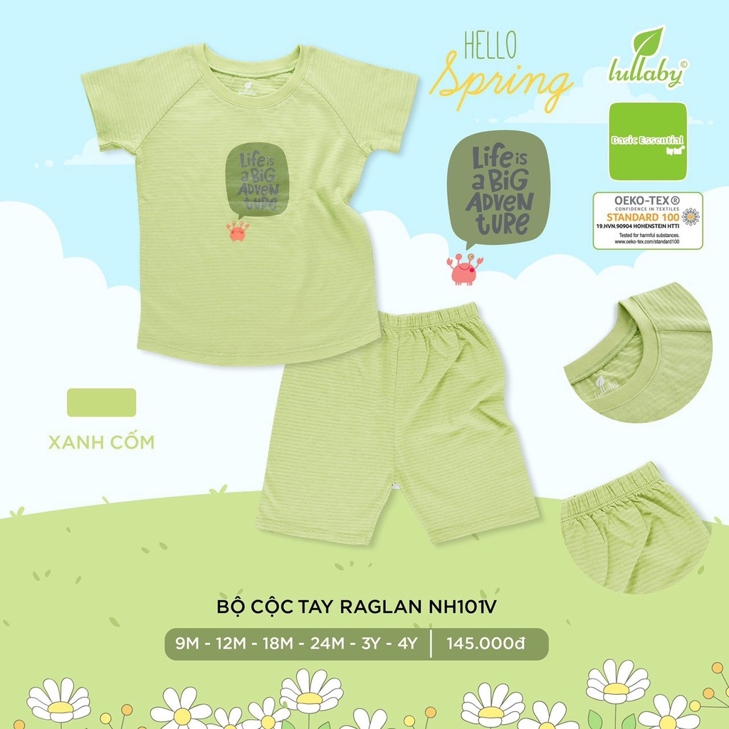 Lulaby - Bộ quần áo cộc tay Raglan NH101V
