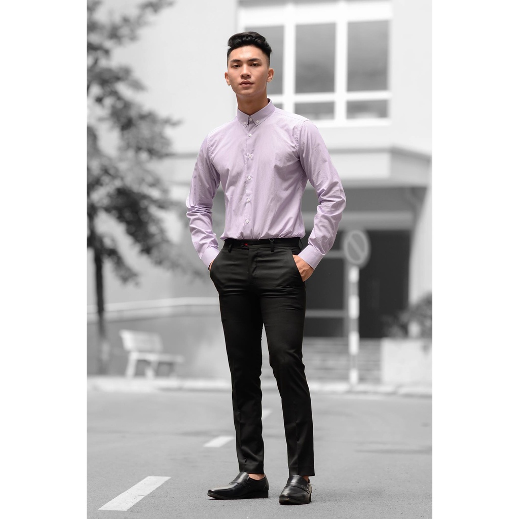 Áo sơ mi kẻ sọc nam TUTO5 Menswear dài tay công sở Slim fit Stripe Button Down Shirt chống nhăn trẻ trung TRISTAN446