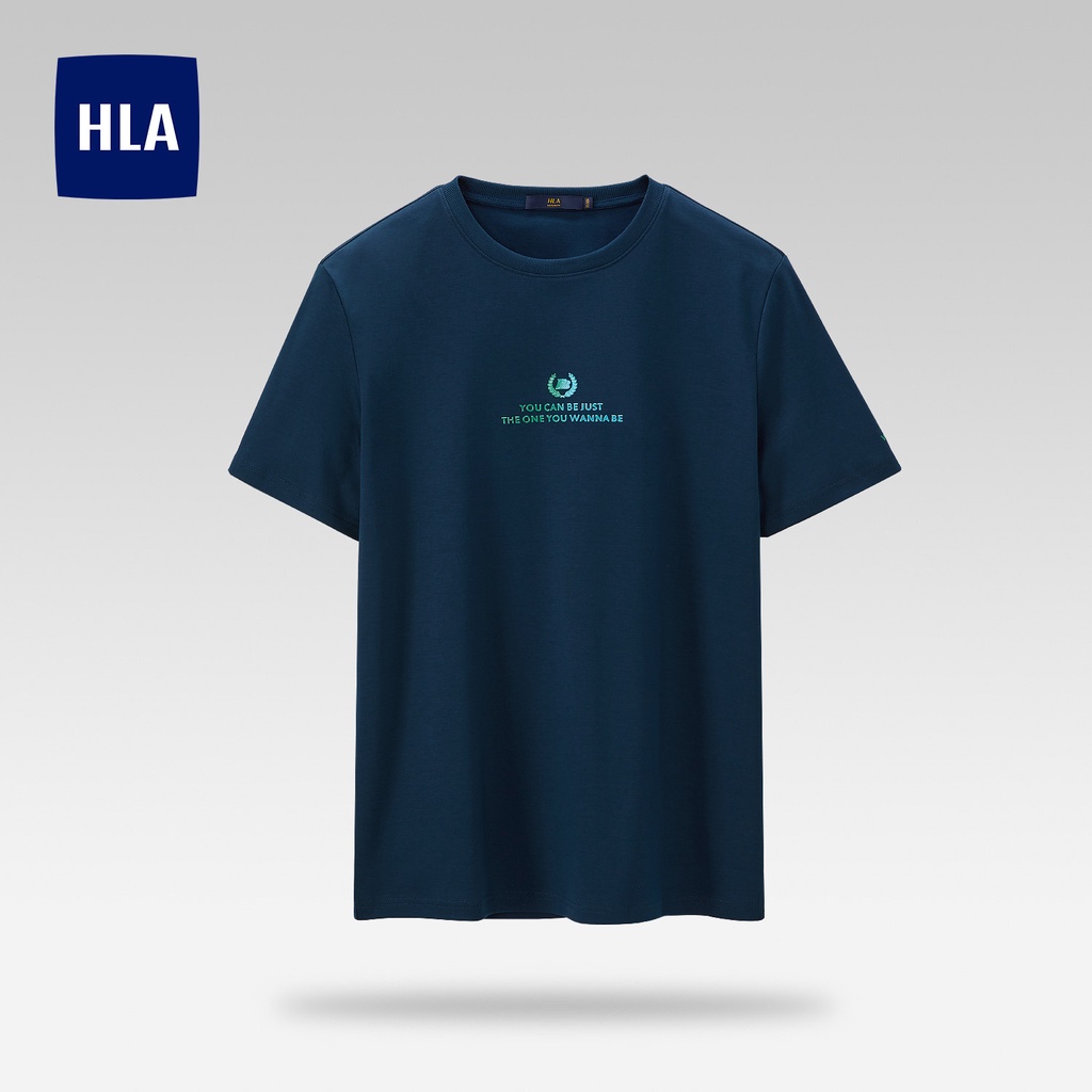  HLA - Áo Thun Nam Tay Ngắn 100% cotton High-frequency printing short sleeves T-shirt