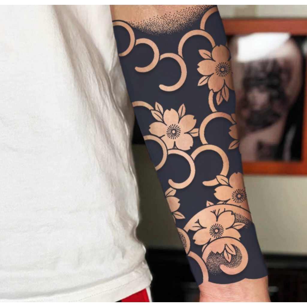 Hình xăm dán ma thuật 24h mới lên hình full bắp 17x24cm, Thời gian lưu hình trên da lên đến 20 ngày.