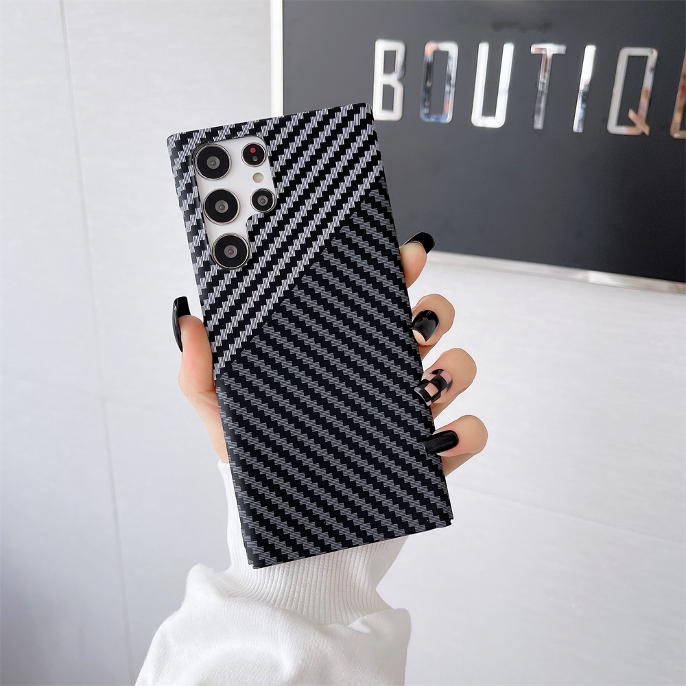 Ultra Ốp Điện Thoại PC Sợi Carbon Hai Mặt Siêu Mỏng Cho Samsung Galaxy S22 Plus S22Ultra S23 S23Plus S23Ultra