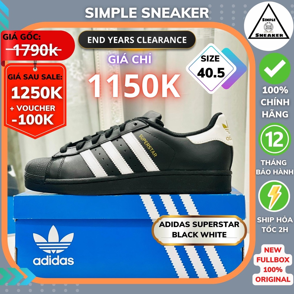 Giày Adidas Chính Hãng Thanh Lý Xả Kho - Mới 100% Đầy đủ box tag - Superstar - Forum - Nizza - Alphabounce Giá Tốt