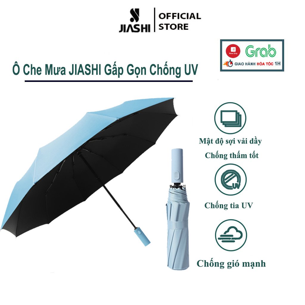ô che mưa đi nắng JIASHI tự động bật mở chống tia UV chống thấm tuyệt đối chất liệu vải dù chống nhăn OCM02