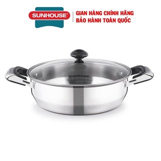 NỒI LẨU SUNHOUSE INOX 1 ĐÁY, TỪ SIZE 24 - 26 CM, dùng được bếp điện từ