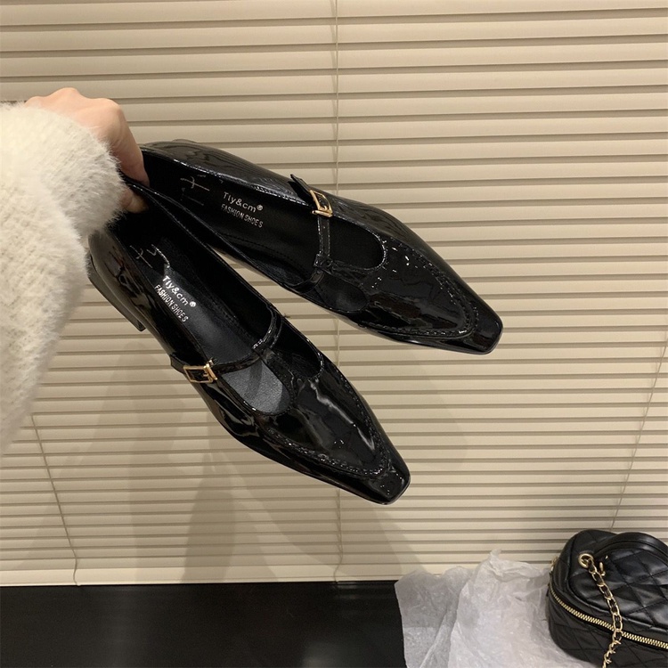 Giày Búp Bê Da Mũi Nhọn Thiết Kế Đơn Giản Dễ Phối Đồ Cho Nữ