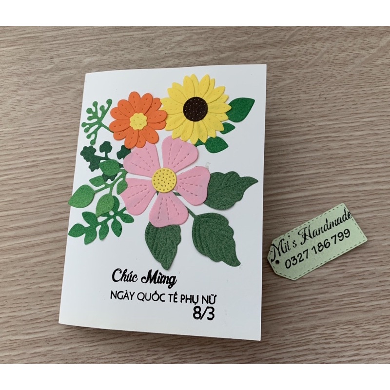 Set hoa trang trí thiệp