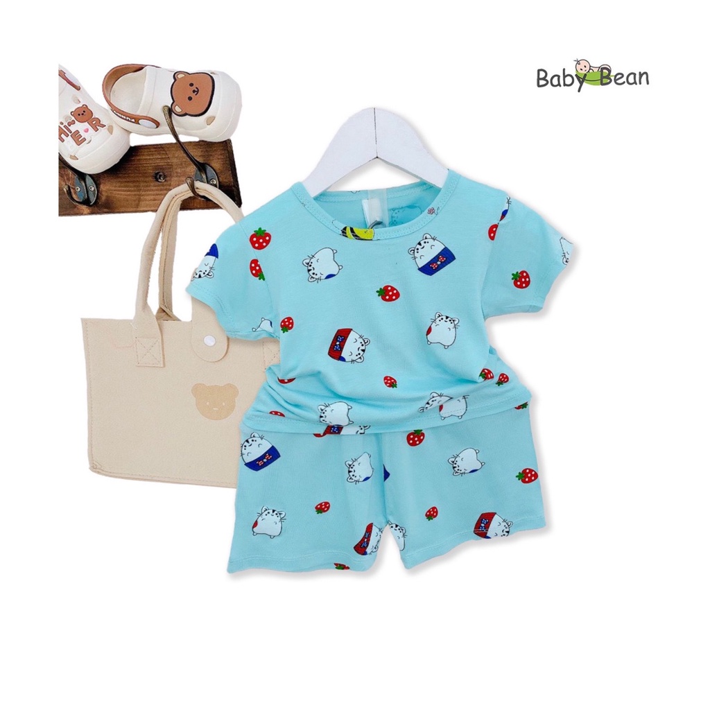 Bộ Đồ Thun Lạnh Tay Ngắn Quần Ngắn Bé Sơ Sinh Trai BabyBean MÀU NGẪU NHIÊN