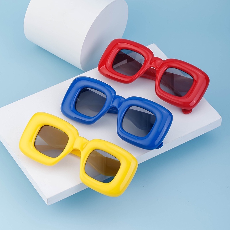 (KIQI-FASHION) COD Kính Mát Gọng Vuông Oversize Chống Tia Cực Tím Y2K Phong Cách Âu Mỹ Thời Trang