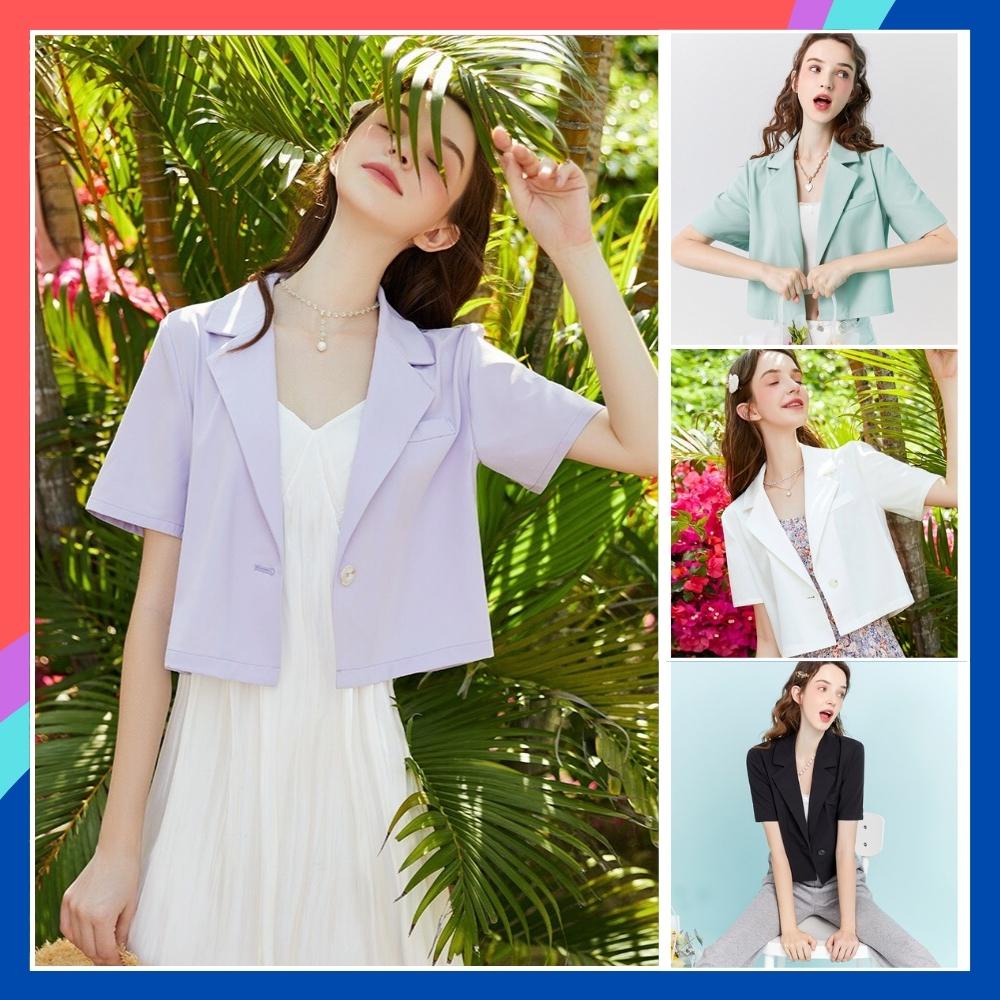 Áo khoác Blazer nữ dáng croptop cá tính phong cách hàn quốc áo vest nữ dáng ngắn tay lỡ chất liệu cao cấp dễ phối đồ