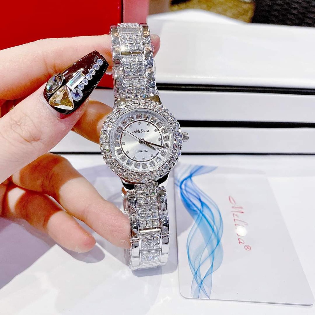 Đồng Hồ Nữ Melissa F6356 Chính Hãng Size 34mm cẩn đá SWA xinh lung linh