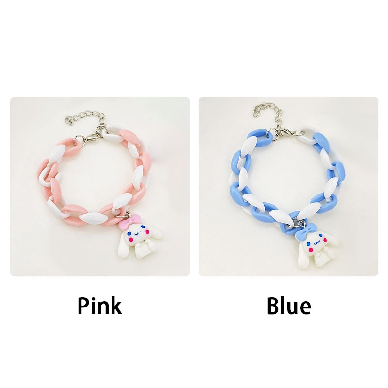 miumiuaVòng tay mặt hình chú chó cinnamon mềm màu hồng xanh dương thời trang nhật bản xinh xắn